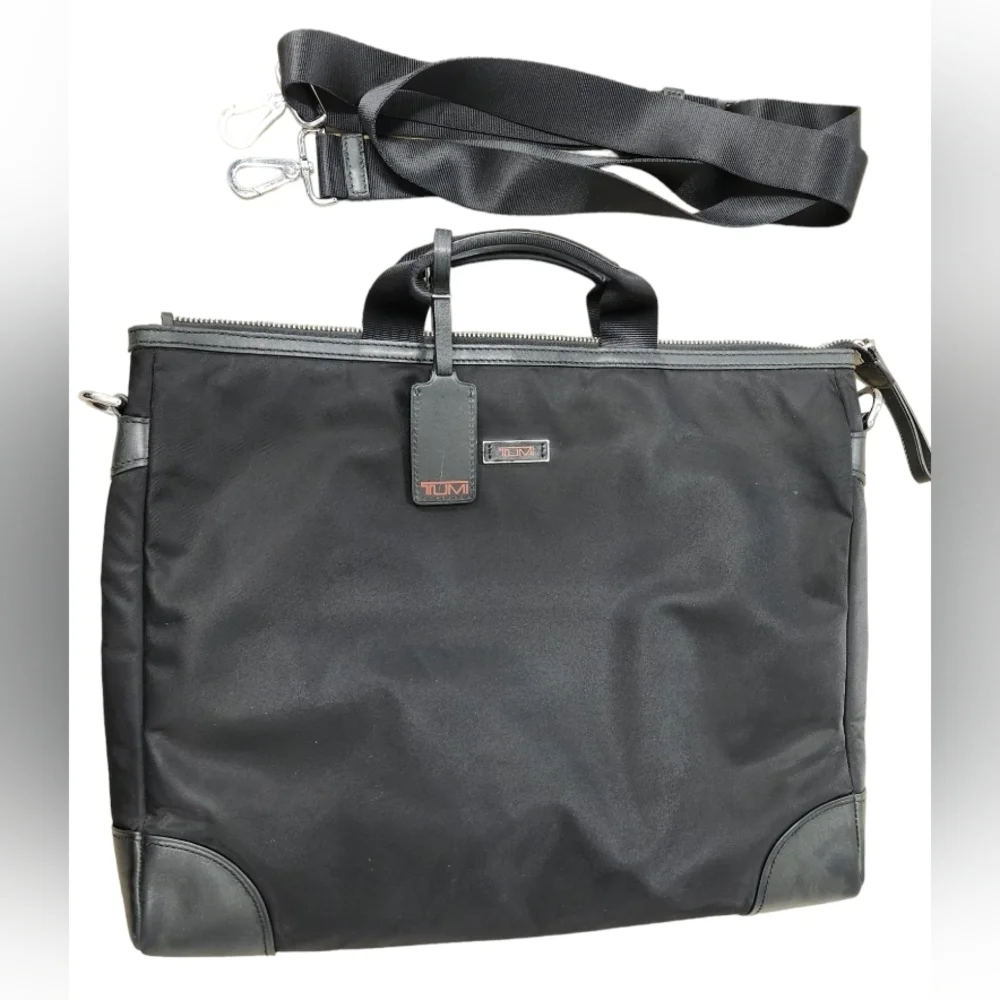 Tumi Black Nylon Crossbody Laptop Case‎